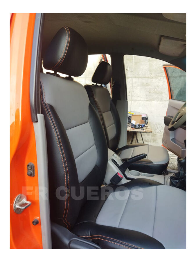 Cubreasientos para camioneta con costura naranja